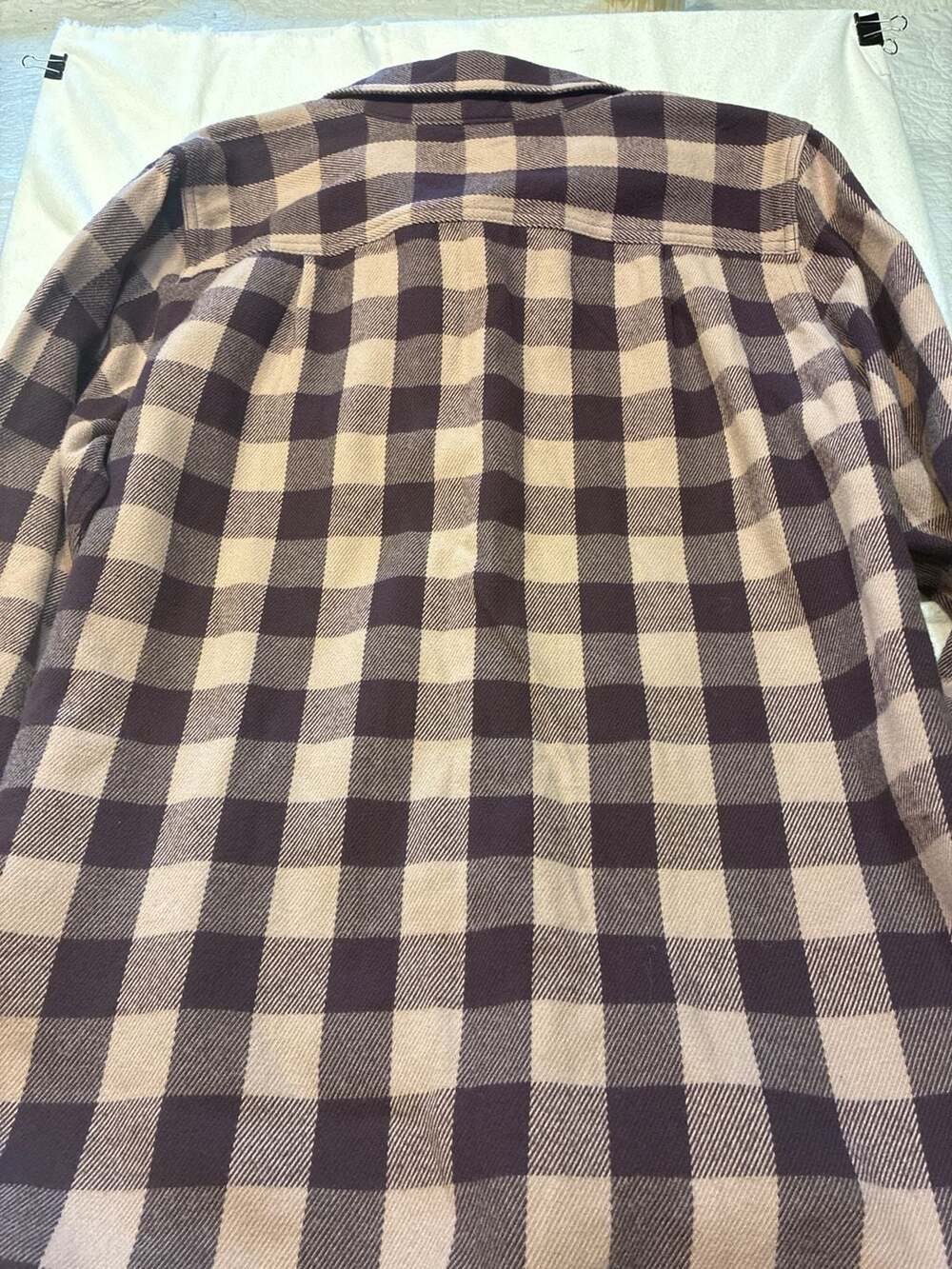 Woolrich Women's Aubergine Buffalo Check Flannel Shirt Size L - Picture 8 of 8